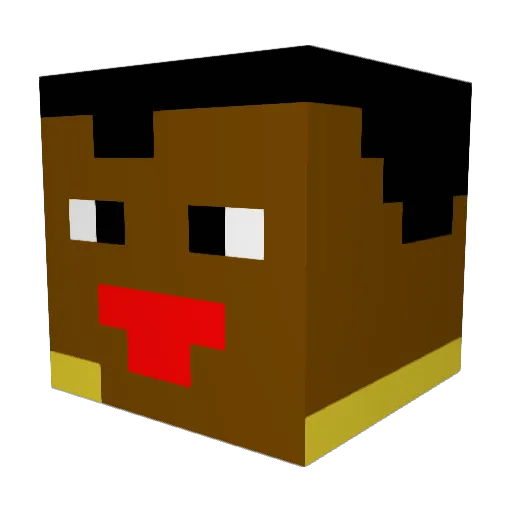 HUGEGUNS Minecraft avatar head, 3D render