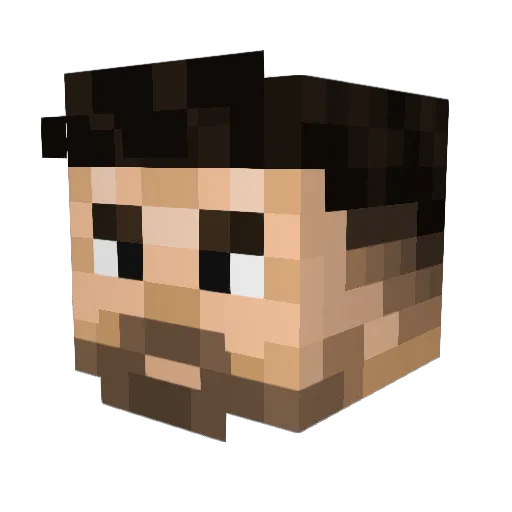 HUGOWSKI3 Minecraft avatar head, 3D render