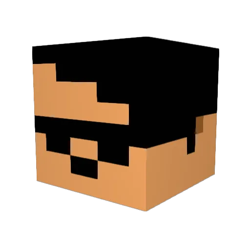 HUGO_E Minecraft avatar head, 3D render