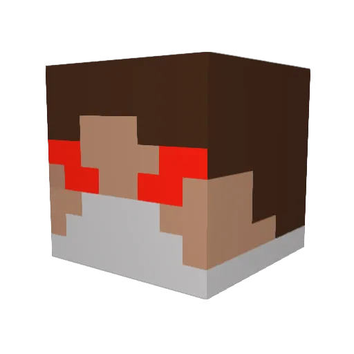 HUHMI Minecraft avatar head, 3D render