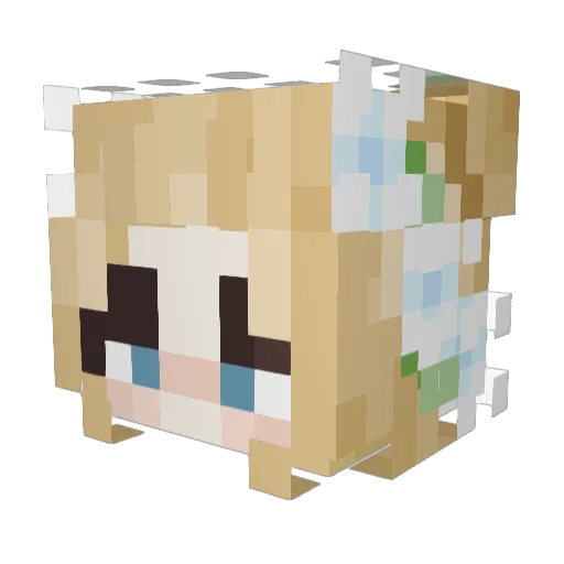 HUIBIY Minecraft avatar head, 3D render