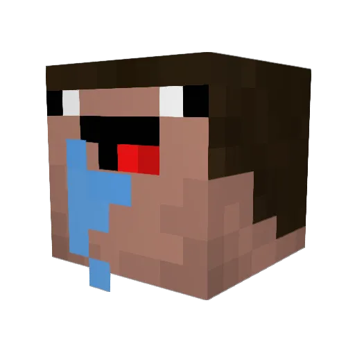 HULLKY Minecraft avatar head, 3D render