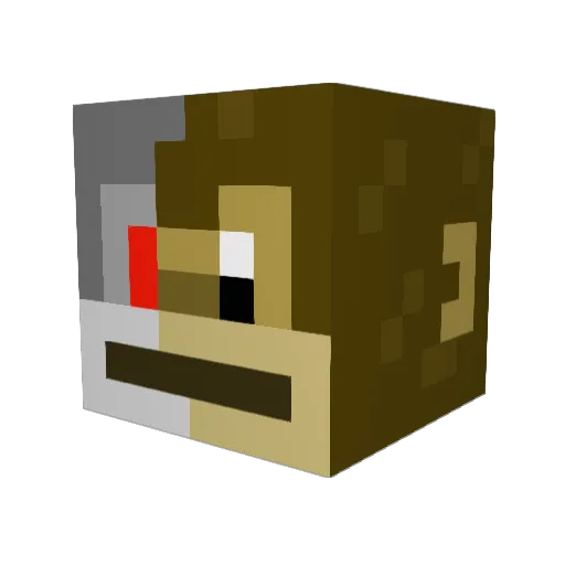 HUNGRYMON Minecraft avatar head, 3D render