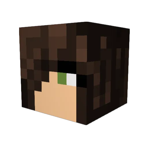 HUNTERqp Minecraft avatar head, 3D render