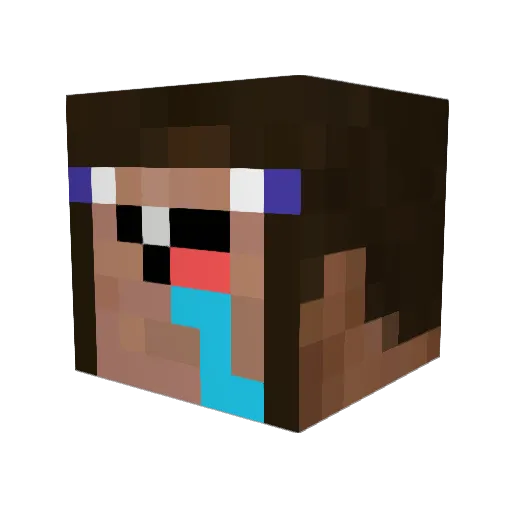 HUY87VN Minecraft avatar head, 3D render