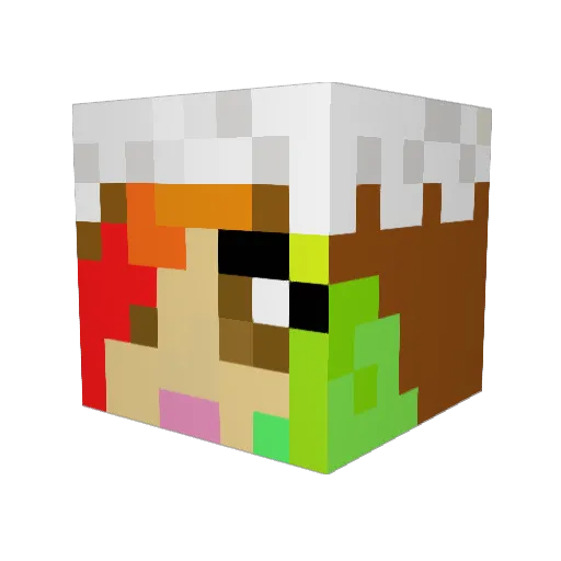 HVcrafterFTW Minecraft avatar head, 3D render