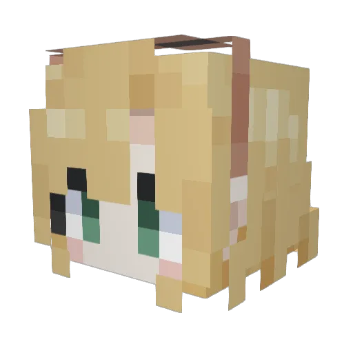 HWJ555 Minecraft avatar head, 3D render