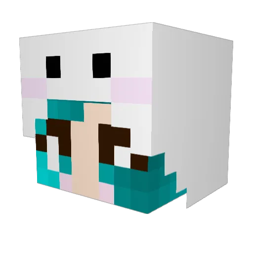 HYEONI7 Minecraft avatar head, 3D render
