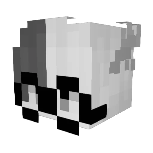 HYPERW0LF Minecraft avatar head, 3D render