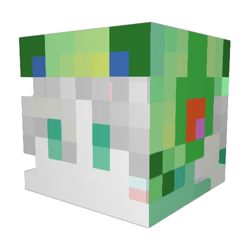 HYW087 Minecraft avatar head, 3D render