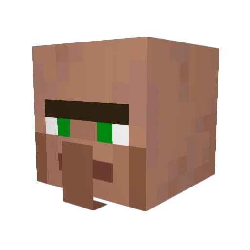 HYW096 Minecraft avatar head, 3D render
