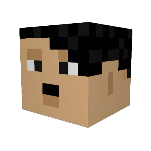 H_A_L_M Minecraft avatar head, 3D render