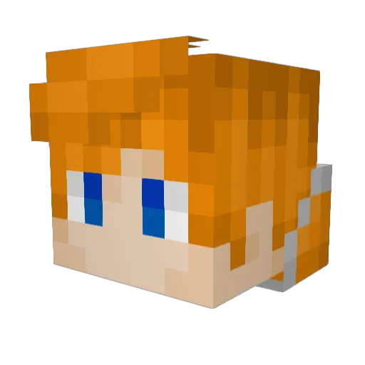 H_Orange Minecraft avatar head, 3D render