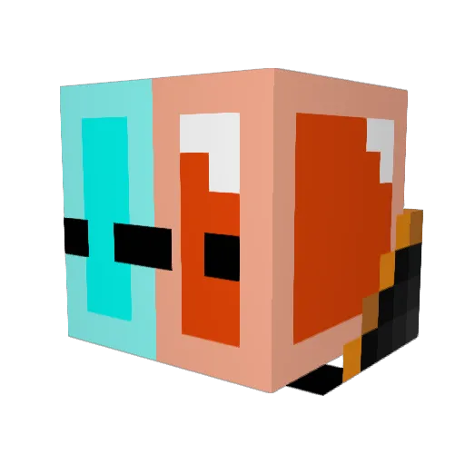 H_R241 Minecraft avatar head, 3D render