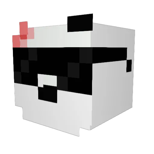 H_line Minecraft avatar head, 3D render