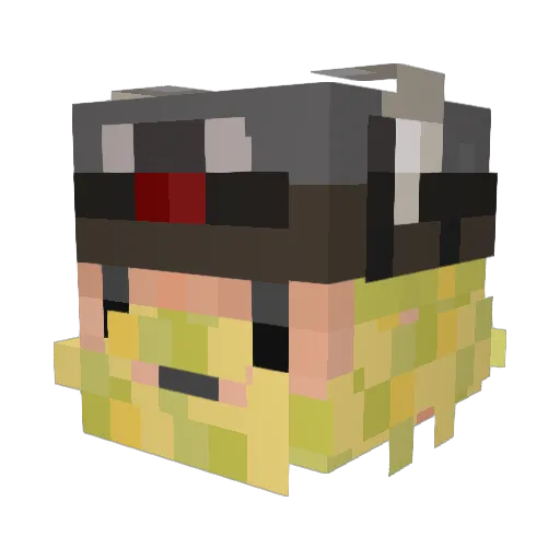 H_u_g_h Minecraft avatar head, 3D render
