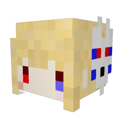 HaChouA Minecraft avatar head, 3D render