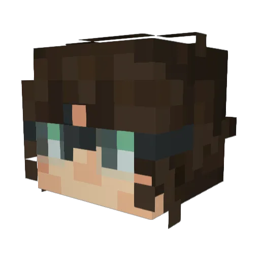 HaHAjax Minecraft avatar head, 3D render