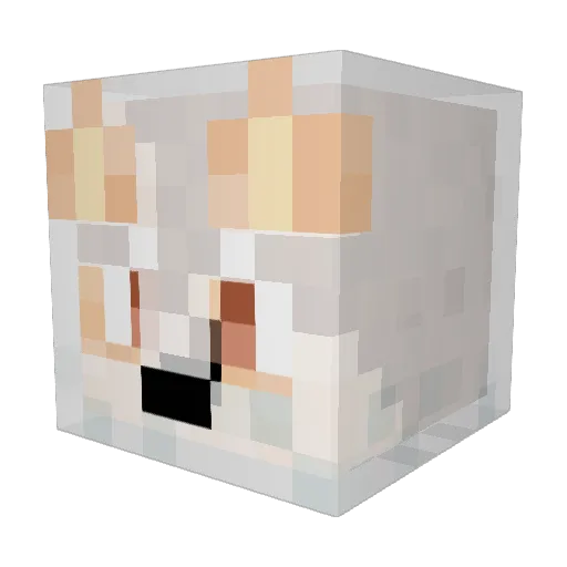 HaJuegos Minecraft avatar head, 3D render