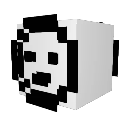 HaKu_Na Minecraft avatar head, 3D render