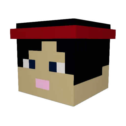 HaNoodle777 Minecraft avatar head, 3D render