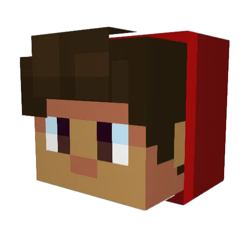HaNyang7 Minecraft avatar head, 3D render