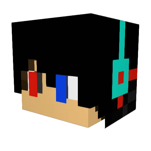 HaWonPark Minecraft avatar head, 3D render