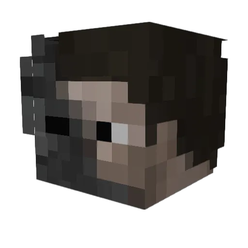 HaX___ Minecraft avatar head, 3D render