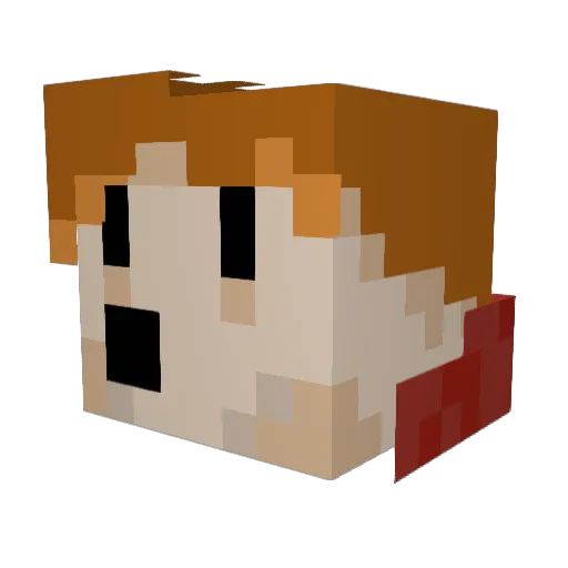 HaakNoohb Minecraft avatar head, 3D render