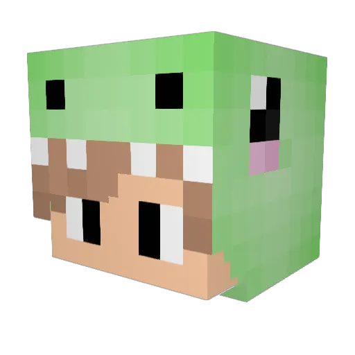 Haarbin Minecraft avatar head, 3D render