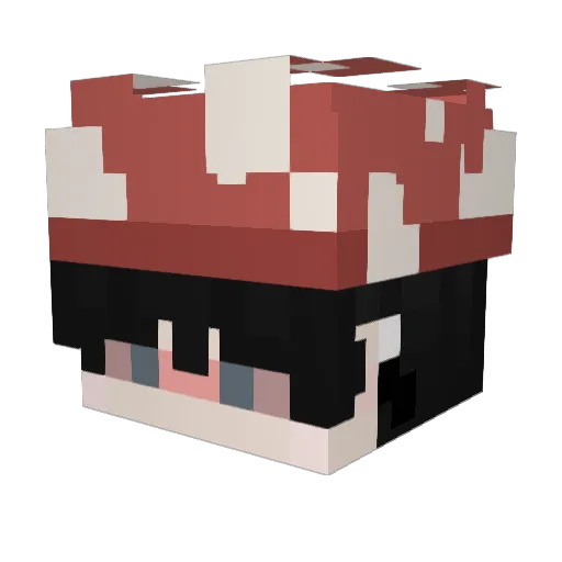 Haariu Minecraft avatar head, 3D render