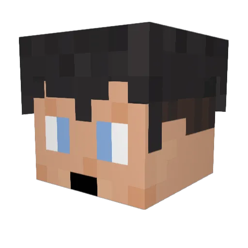Haarris Minecraft avatar head, 3D render