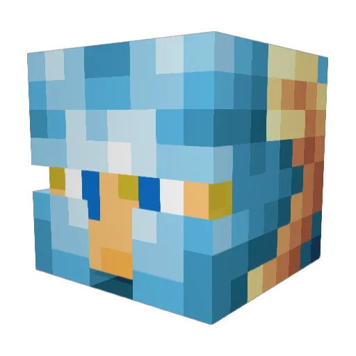Habakkuk Minecraft avatar head, 3D render