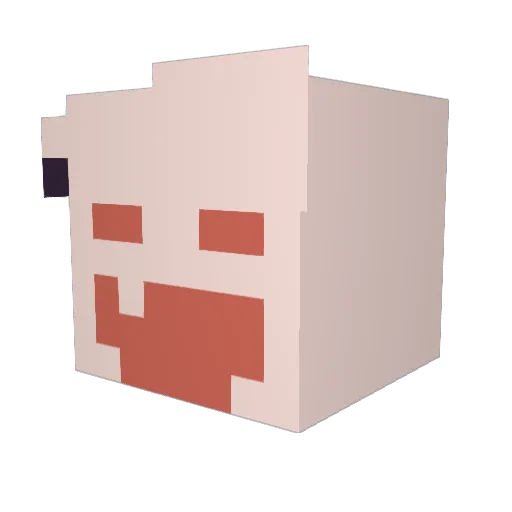 Habamo Minecraft avatar head, 3D render