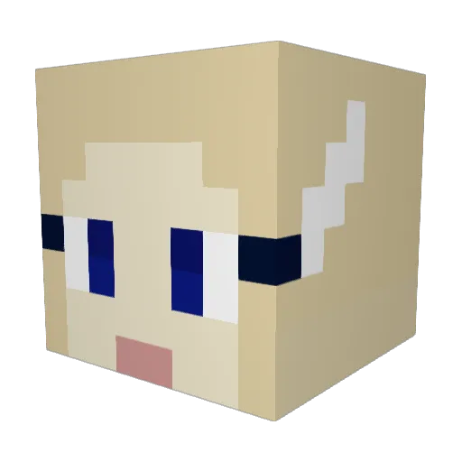 HabaneTsubasa Minecraft avatar head, 3D render