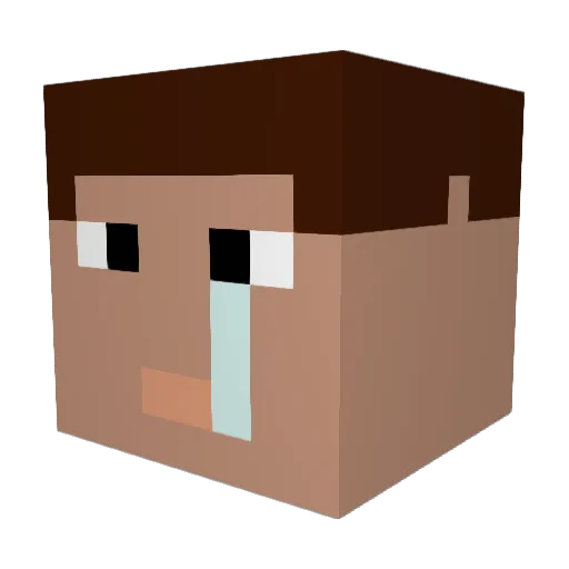 Habbis Minecraft avatar head, 3D render