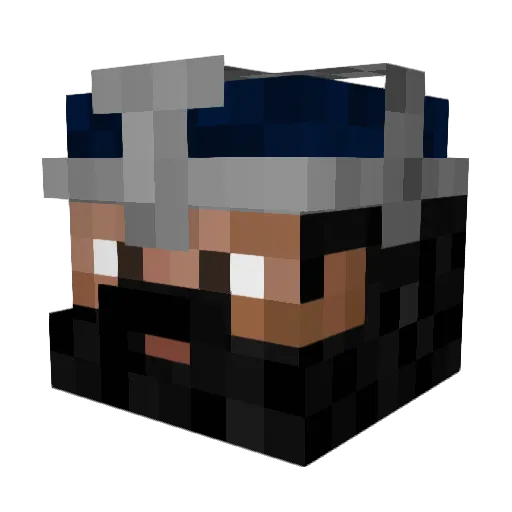Habcio Minecraft avatar head, 3D render