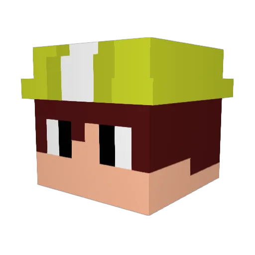 Habibigame Minecraft avatar head, 3D render