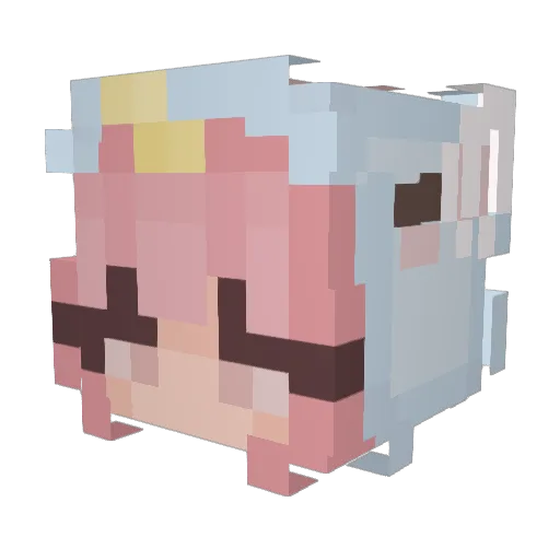 Habriko Minecraft avatar head, 3D render