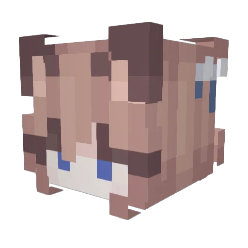 Habukii Minecraft avatar head, 3D render