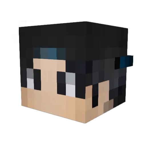 Hacess Minecraft avatar head, 3D render