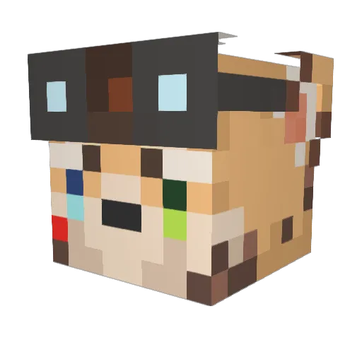 HachiAkiya Minecraft avatar head, 3D render
