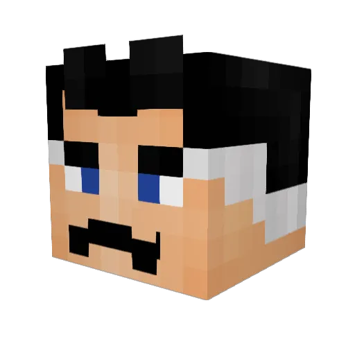 Hachidoge Minecraft avatar head, 3D render