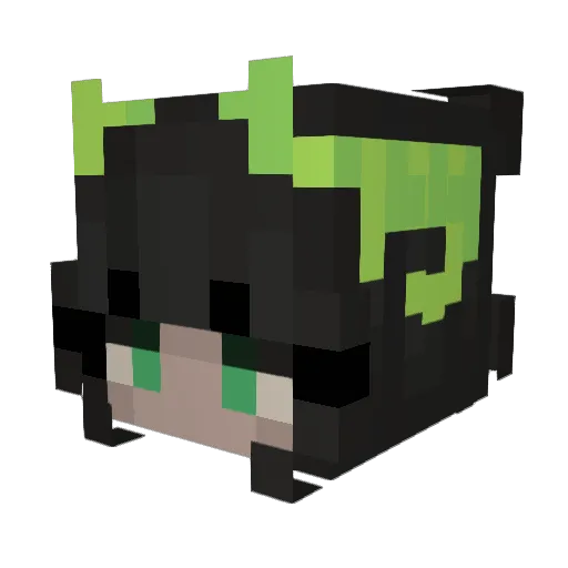 HachimanHikki Minecraft avatar head, 3D render
