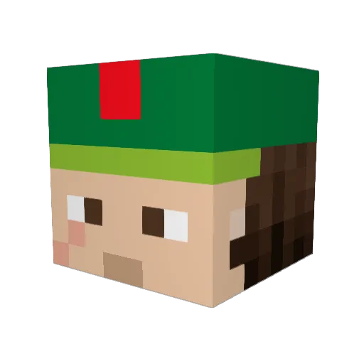HachimiValerij Minecraft avatar head, 3D render