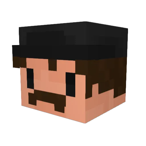 HackHaenno Minecraft avatar head, 3D render