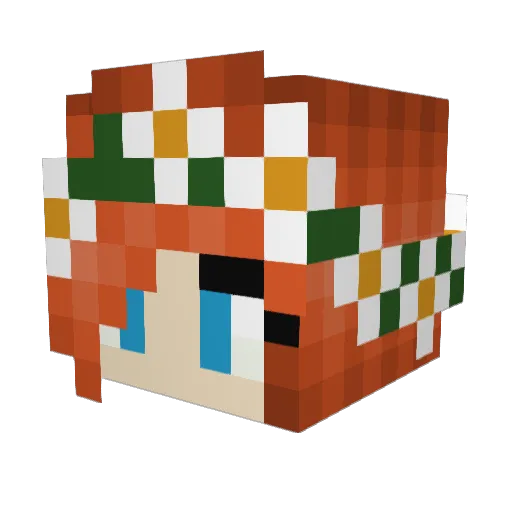Hackerkind Minecraft avatar head, 3D render