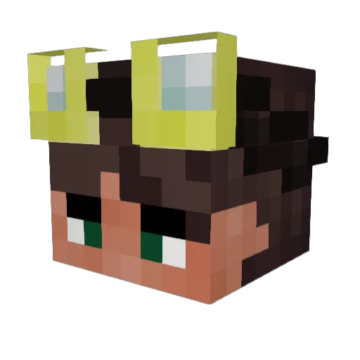 Hackerman68 Minecraft avatar head, 3D render