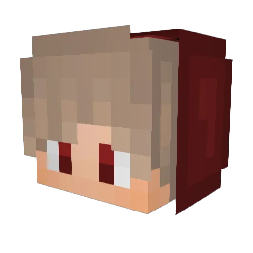Hackerqq Minecraft avatar head, 3D render