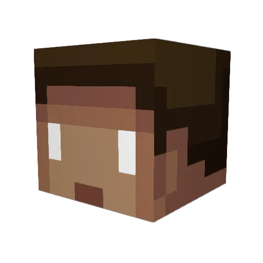 Hackerstein Minecraft avatar head, 3D render